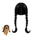 thumbnail image 2 of Pet Wig For Halloween Costume And Photos, Funny Dog Wig With Adjustable Band, Cat And Dog Hairpiece For Halloween Parties And Holidays,Black - 37Cm, 2 of 4