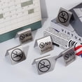 thumbnail image 4 of 4Pcs 2 Styles Stainless Steel No Smoking Table Sign 2x1.9in Metal Warning Reservation Non Smoking Desk Logo Display Signs for Restaurant Office Hotel Hospitals Clubs Room Business, 4 of 6