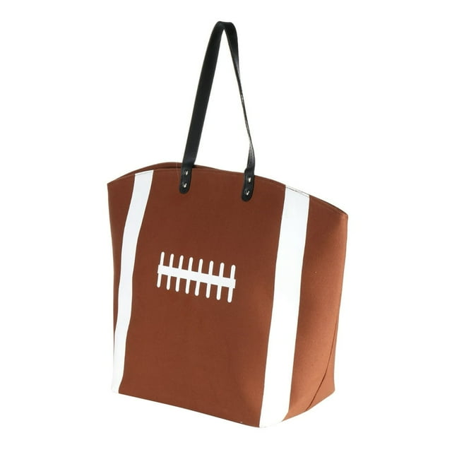 Canvas Shoulder Bag Large Capacity Rugby Football Tote Printed for Shopping Work