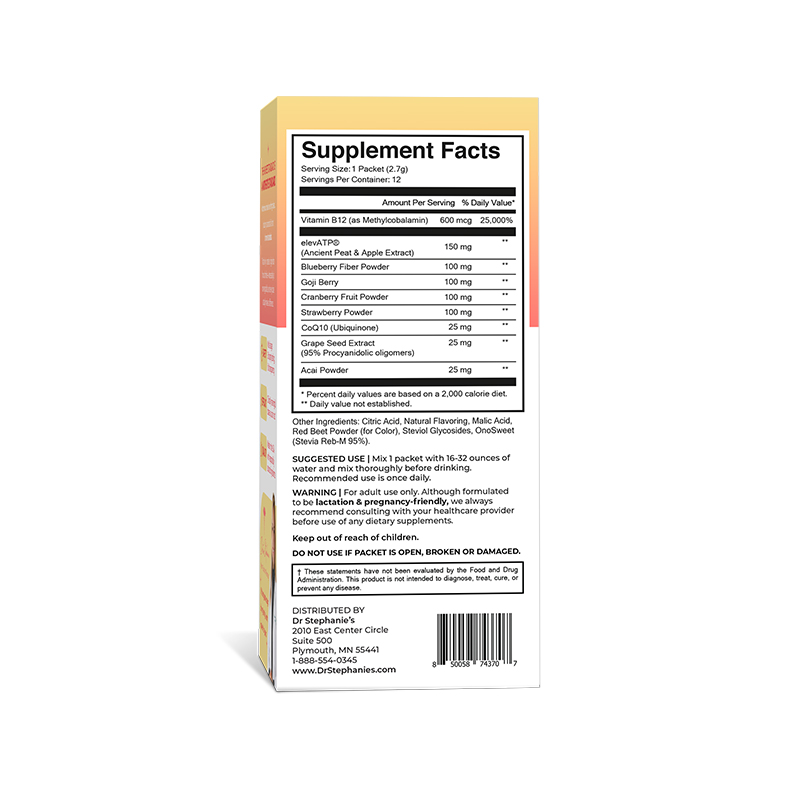 Dr. Stephanie's Energy for Moms Drink Mix with Antioxidants & Super-fruits, 10 Count Supplement