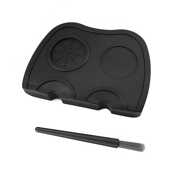 2-Piece Set Coffee Press Powder Mat And Coffee Powder Cleaning Brush Set Durable Tools