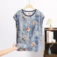thumbnail image 2 of Agkizg Fall Women's Short Sleeves Pajama Tops,Women's Cotton Sleepwear T-Shirt,Print Round Neck Sleeveless Loose T-shirt Home Wear Pajama Tops, 2 of 3