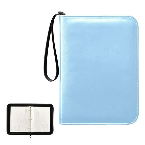 Trading Card Binder Album 400 Pockets 50 Removable 4-Pocket Pages Waterproof Light Sky Blue