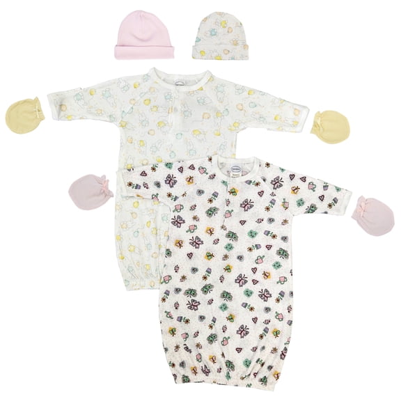 Bambini Layette Newborn Baby Girl 6 Piece Gown Set