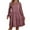 Pink, variant on Wdfiry Wome's Fall Dress Puff Long Sleeve Pullover Dress Solid Color Casual Tunic Ruffled Hem Dresses