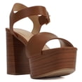 thumbnail image 4 of Soda Women Block Chunky Stacked High Heels Sandals Open Toe Platform Ankle Strap Band OPTIONS-S Brown Tan 10, 4 of 5