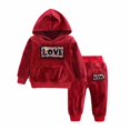 thumbnail image 1 of FRSASU Clearance Kid‘s Tracksuits 2 Piece Athletic  Tracksuit Set Activewear Solid Sweatshirt Sweatpant Sports Set Purple 12-24 Months, 1 of 9