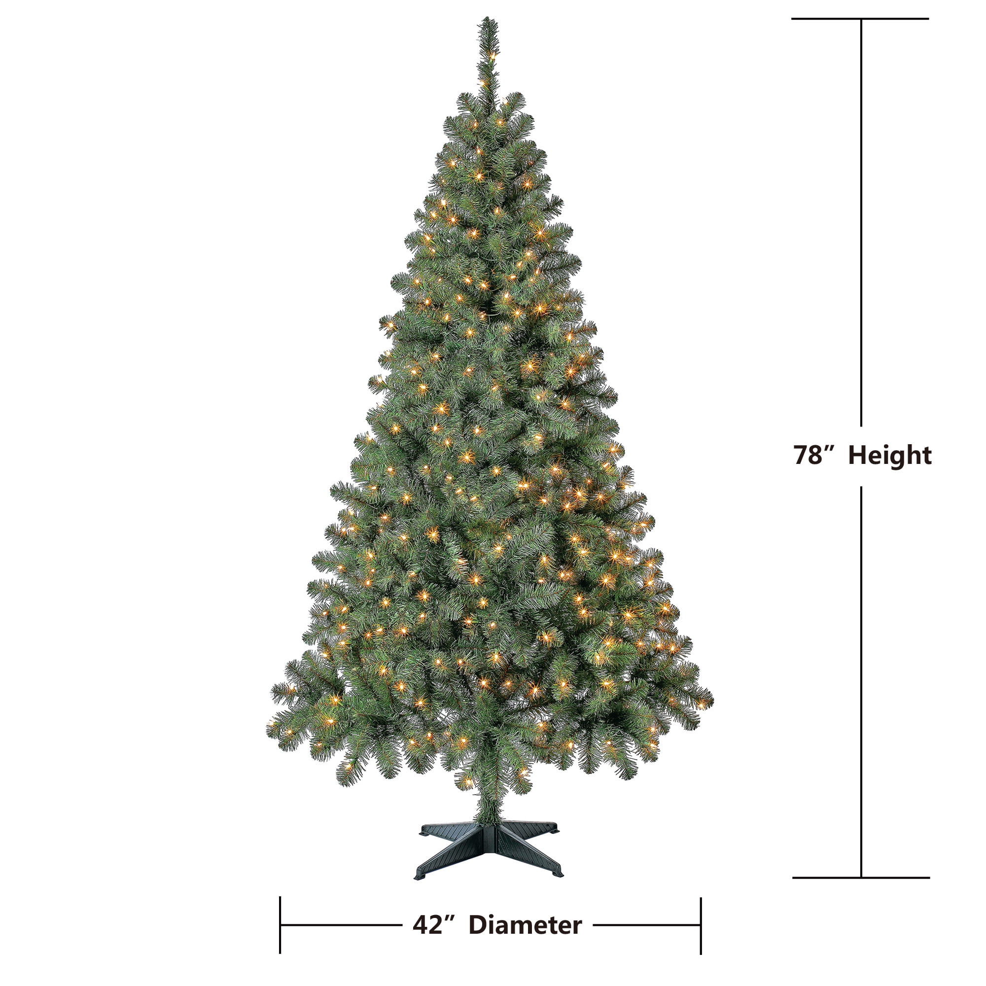 Holiday Time Pre-Lit Madison Pine Artificial Christmas Tree, Mini Clear Lights, 6.5' - Walmart.com