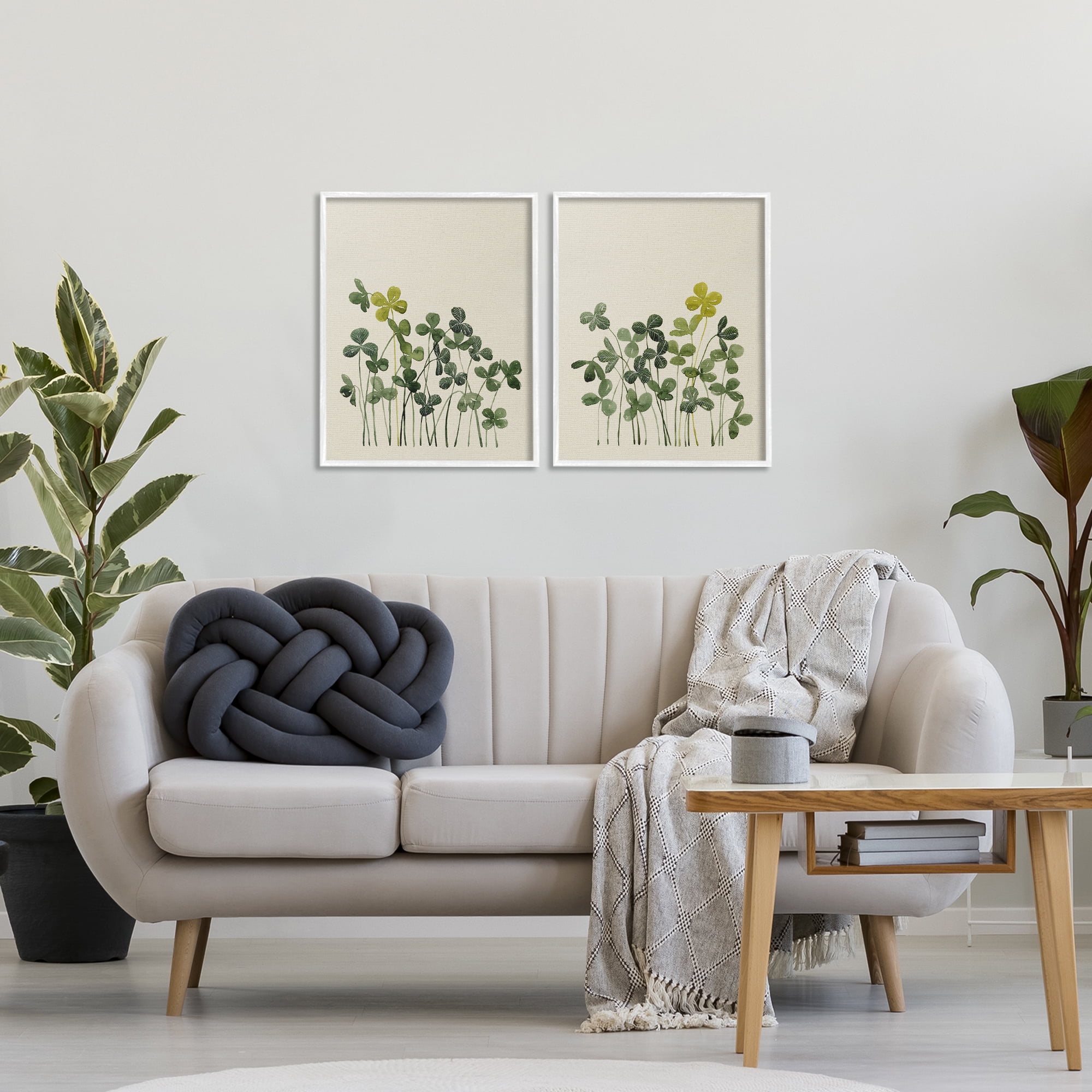 Minimal Hidden Gems 2 Piece White Framed Giclee Art Set, design by Grace Popp