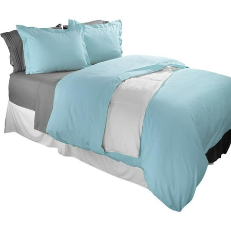 Duvet Cover Series Clara Clark 1800 Series Duvet Cover Set 2pc - Includes 1 Pillow Sham Twin Size, Light Blue ()