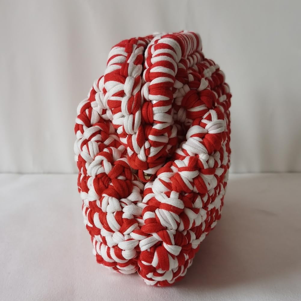 Summer Beach Clutch Purses for Women Woven Crochet Handbags Dumpling Clutch Ruched Cloud Purse Casual Colorblock Bag