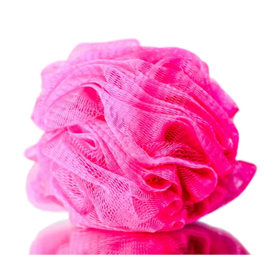 Small , Diane Mesh Hot Pink Body Sponge , Hair Scalp - Pack of 3 w/ SLEEKSHOP Teasing Comb