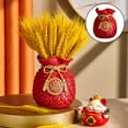 thumbnail image 4 of Jarrón de flores chino, maceta, forma de bolsa de dinero, decoraciones chinas de la suerte Feng rojo, 4 of 8