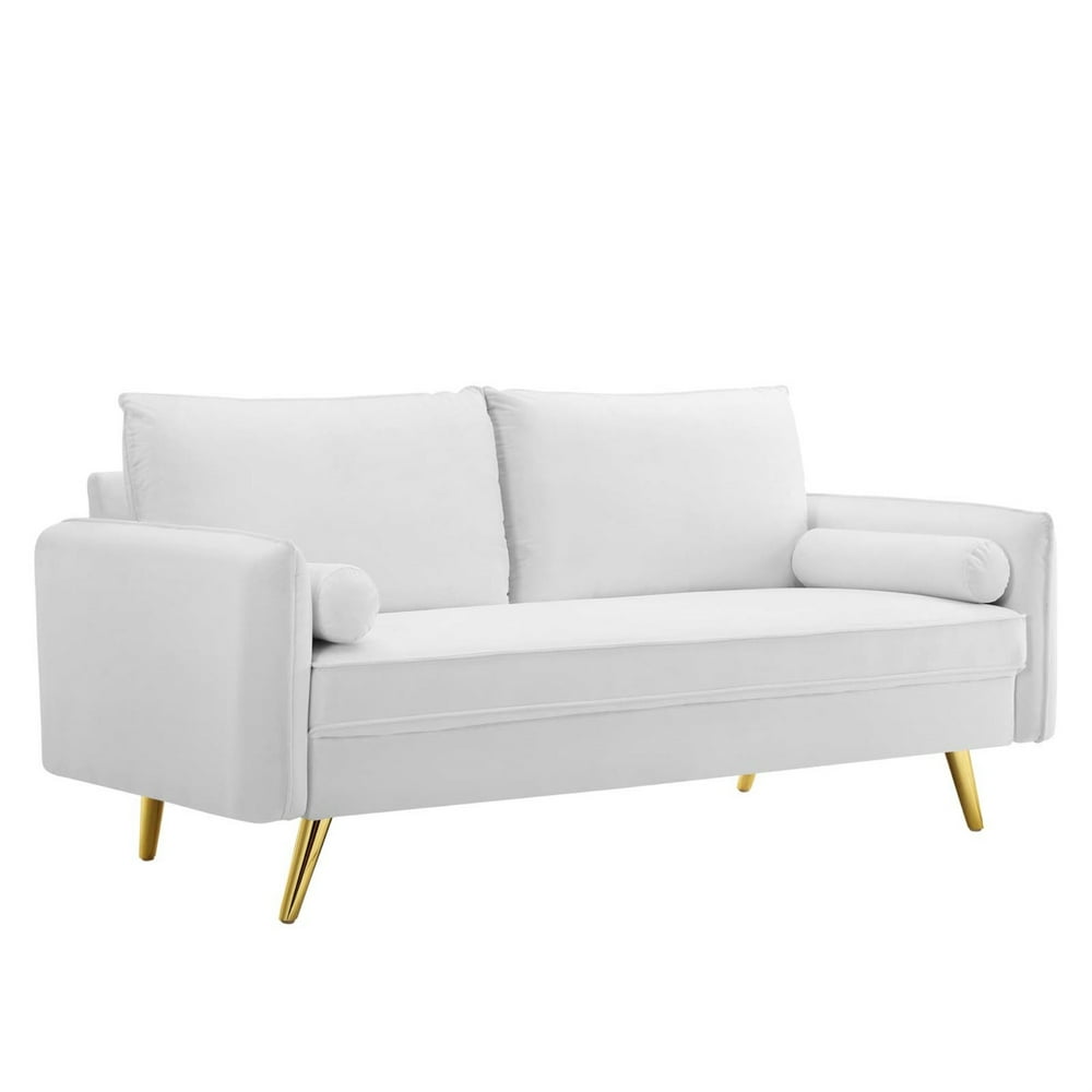Modway Revive Performance Velvet Sofa, White Velvet