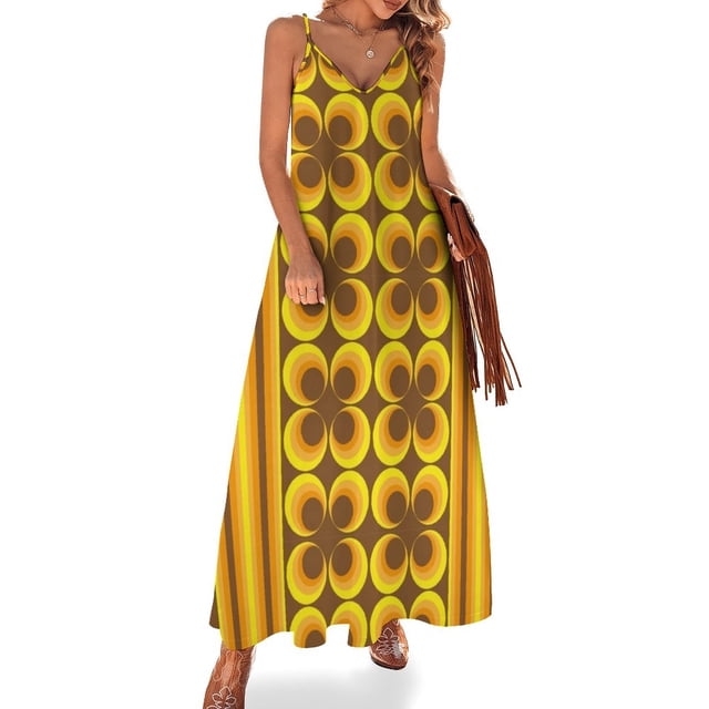 Vestidos sin mangas con estampado de los años sesenta para mujer , vestidos casuales de fiesta de diseñador de lujo