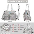 thumbnail image 4 of Bolso de trabajo YouUo para mujer, de nailon, con asa superior, gris, 4 of 6