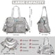 thumbnail image 4 of Bolso de trabajo YouUo para mujer, de nailon, con asa superior, gris, 4 of 6