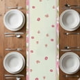thumbnail image 4 of Table Runner 108 Inches Long for Kitchen Dining, Easter Dresser Scarf Farmhouse, Dining Table Decorations for Wedding/Parties, Spring Rabbit Colorful Eggs Flowers Leaves Plants 13 x 108 In, 4 of 8