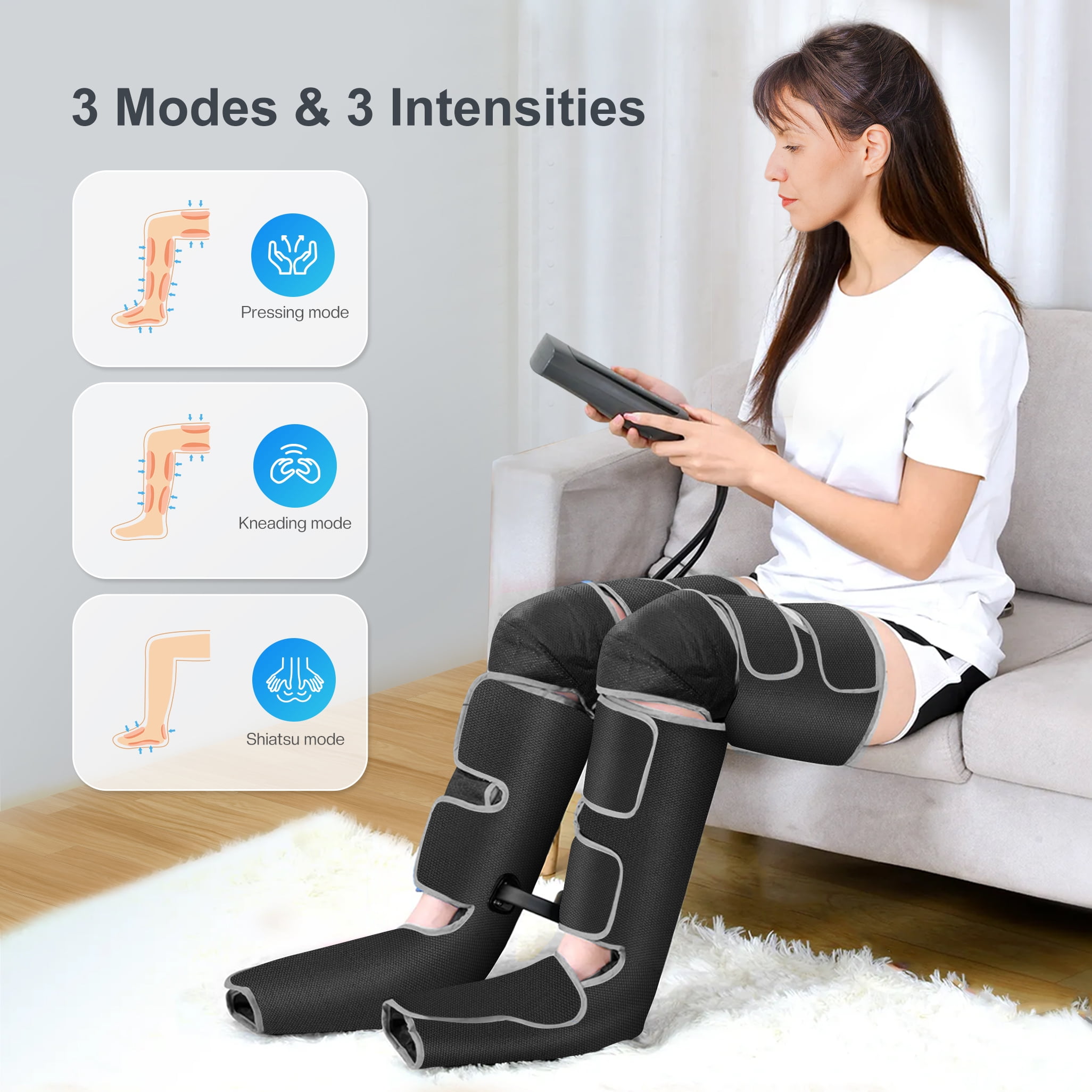 Comfier Foot Leg Massager with Heat, Air Compression Calf massager for Circulation Feet Warmers Relaxation