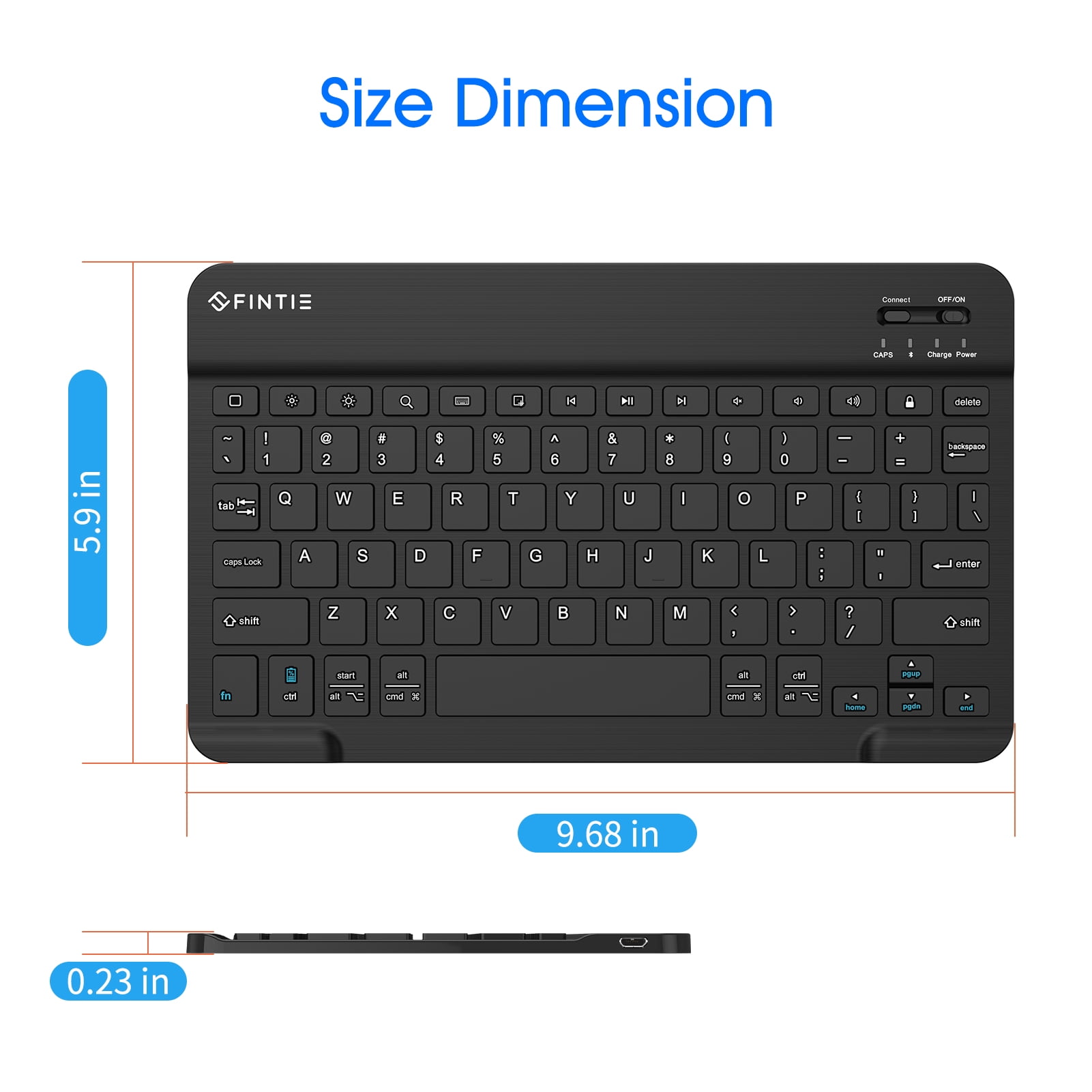 Fintie 10-Inch Ultrathin (4mm) Wireless Bluetooth Keyboard for Android Tablet Samsung, ASUS and Other Android Device