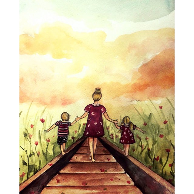 Pintura de diamante (DE9466) 5D Madre e hija Imagen cuadrada de diamantes de imitación 20X30cm Hugtrwg Para estrenar