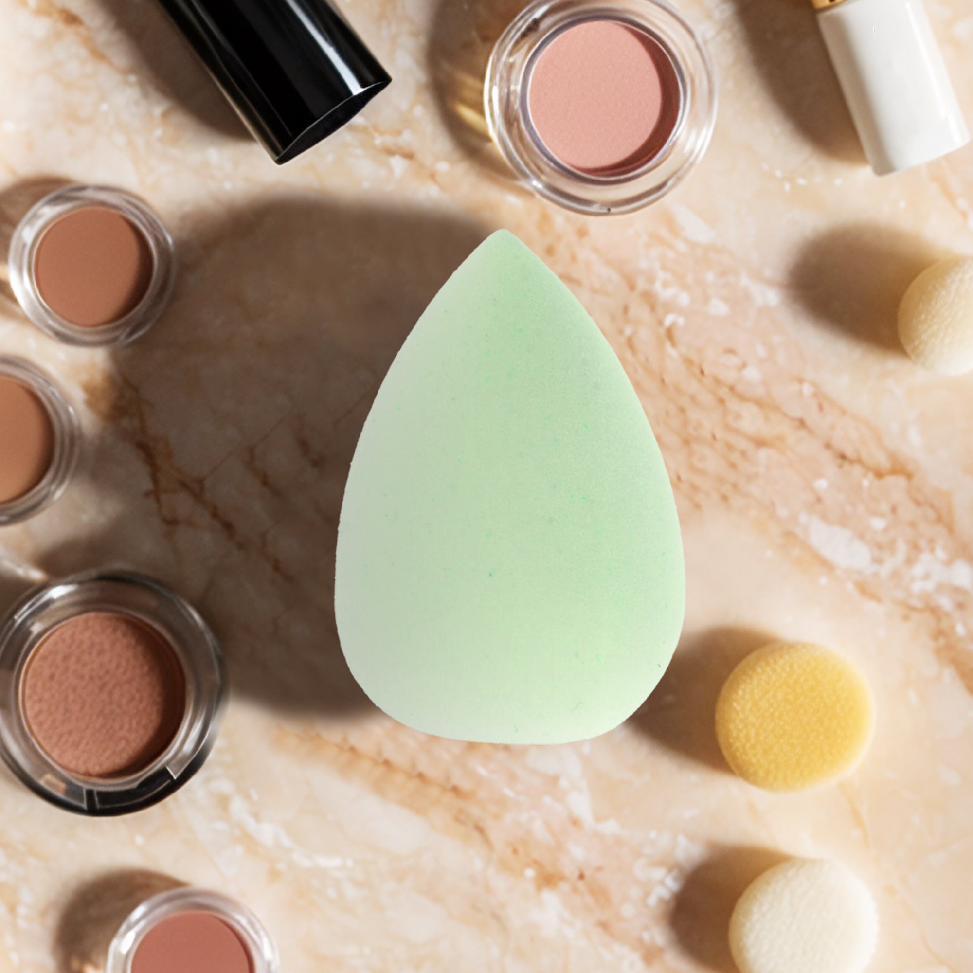 Unique Bargains 10 Pcs Mini Face Makeup Sponge for Makeup Light Green