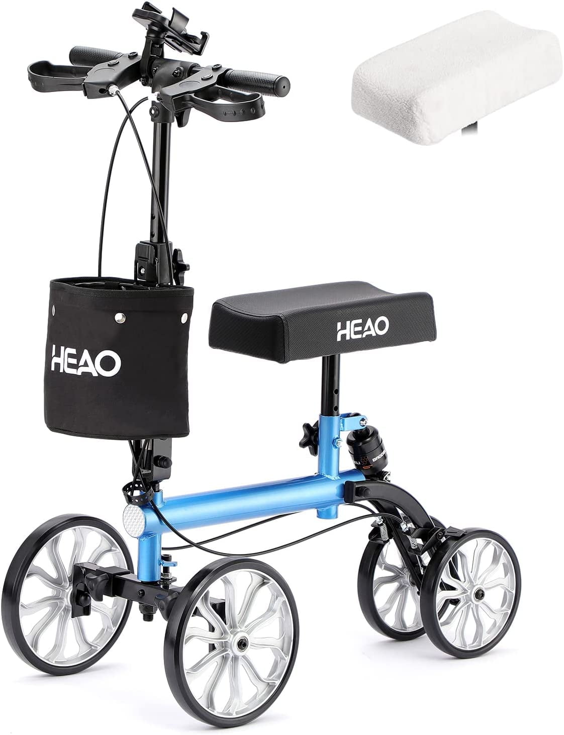 HEAO Knee Walker with Shock Absorber for Foot Injuries, 10" All Terrain