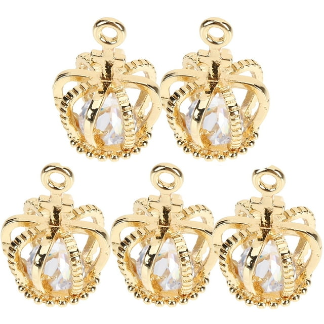 5 Pcs Breloques Couronne Tiara Pendentif DIY Accessoires de Fabrication de Bijoux