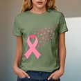 thumbnail image 4 of Women Breast Cancer Print T Shirt Short Sleeve Women Short Sleeve Round Neck Tee Womens Basic T Shirts Tops, 4 of 8