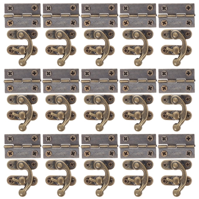 EXHUMKY 1 Set Hook Hinge Hardware Hinge Latch Retro Design Antique Brass Plating