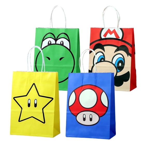 16 Pcs Anime Party Gift Bags, 8.26"×5.9"×3.15" Cartoon Candy Bags for Birthday Party Supplies & Decorations