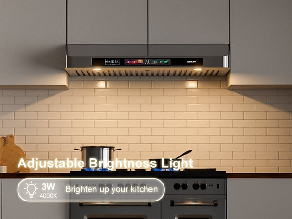 36 inch Range Hood, 900 CFM Powerful Kitchen Vent Hood with Voice/Touch/Gesture Control, Stainless Steel & Tempered Glass