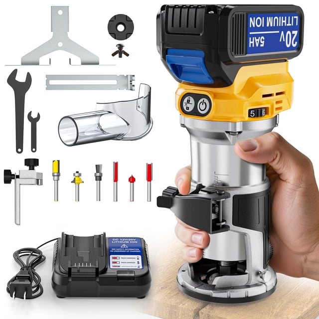 Enrutador compacto inalámbrico MTiolHig compatible con Dewalt 20V