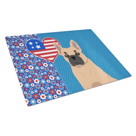 

Fawn French Bulldog Glass Cutting Board Large 12 in x 15 in