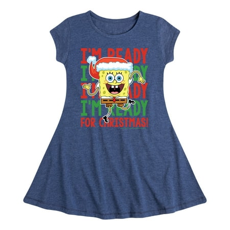 

SpongeBob SquarePants - I m Ready For Christmas - Toddler And Youth Girls Fit And Flare Dress