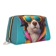 thumbnail image 2 of Xecao Colorful Sunglasses Dog Print Fashion Makeup PVC Bag Large Capacity Travel Cosmetic Bag for Women Organizer Toiletry Clutch, 2 of 8