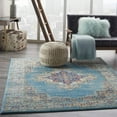 thumbnail image 2 of 4â€™x6â€™ Light Blue Distressed Medallion Area Rug, 2 of 6