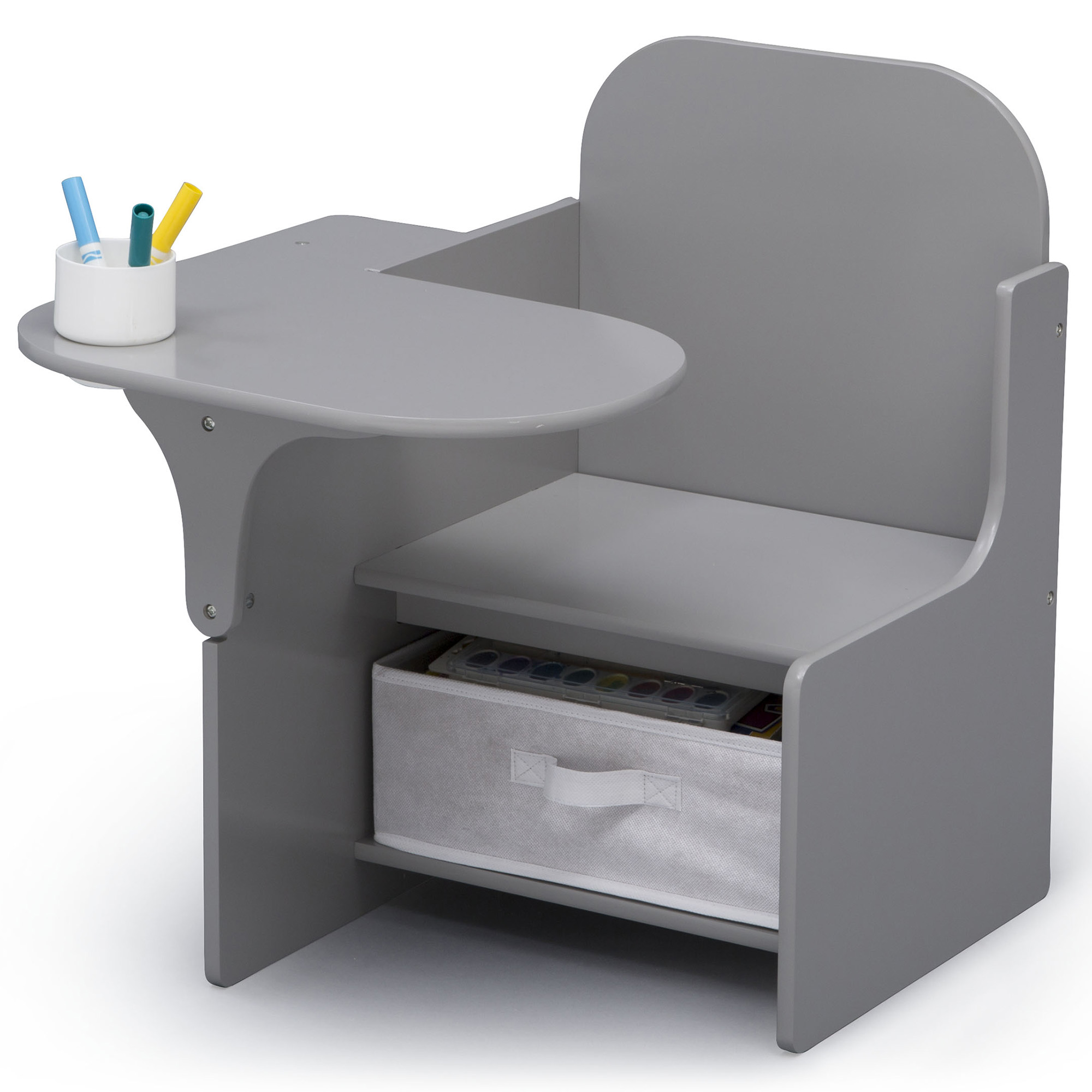 Delta Children Classic Chair Desk with Storage Bin, Gray photo 8