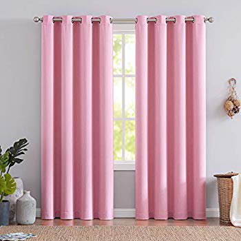 Pink Kids Curtains For Girls Room 84 Inch Long Moderate Blackout Curtain Drapes Linen Stripe Texture Room Darkening Thermal Insulated Red Window Panels 1 Pair Walmart Com Walmart Com