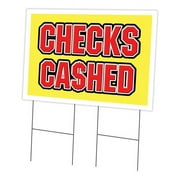 24 x 36 in. Checks Cashed Yard Sign & Stake