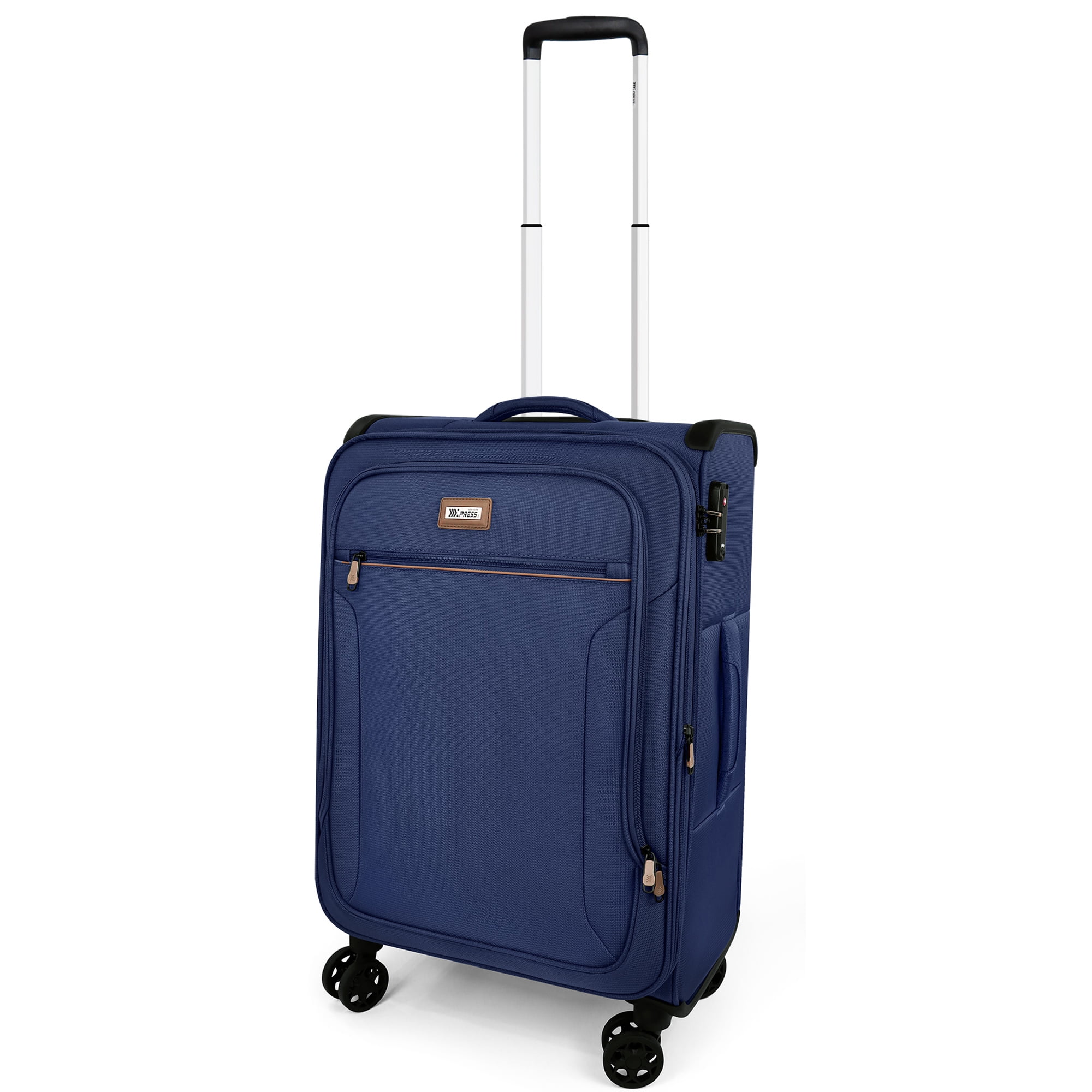 20 inch Softside Carry-on Luggage for Airplane Expandable Spinner Suitcase with TSA Lock, Navy - XJ1907