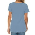 thumbnail image 4 of Baqcunre Sweatshirt For Women Women'S Summer Fashion Knit Short Sleeve Tunic Top V Neck Loose Shirt Going Out Tops Womens Blouses Light blue XL, 4 of 6