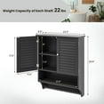 thumbnail image 3 of Resenkos 2-Doors Bathroom Wall-Mounted Medicine Cabinet with Towel Bar-Black, Wall Cabinet for Bathroom Laundry Room Kitchen, 3 of 7