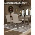 thumbnail image 3 of Morden Fort Farmhouse Dining Table Set for 4, Country Style Kitchen Table w/ 4 Upholstered Chairs, Rustic Vintage Dining Set for Family Meals, 3 of 7