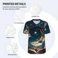 thumbnail image 3 of Zufioo Artistic Starry Sky Moon Book Print Men's Baseball Short Sleeve, Moisture Wicking Button-Down Hip Hop Tee-4X-Large, 3 of 7