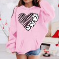 thumbnail image 2 of Toddler Girls Heart Sweatshirts Valentine Sweatshirt Crewneck Long Sleeve Kids Girls Heart Shirts Tops Girls Sweatshirt Pink 3 Y-4 Y, 2 of 3