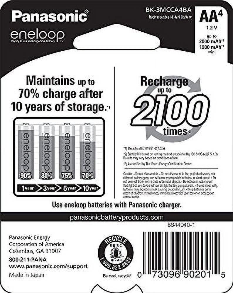 AA NiMH Panasonic Eneloop 2000mAh Rechargeable Batteries (4 Card)