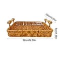 thumbnail image 2 of Hand Woven Rattan Serving Tray with Wooden Handles in Two Sizes for Food, Fruit, and Home Organization(Multicolor), 2 of 5