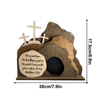 Hxlazmoo Handcrafted Wooden Nativity Set - Easter Scene Home Decor, Resurrection Manger Creche for Easter Celebrations and Gift Giving