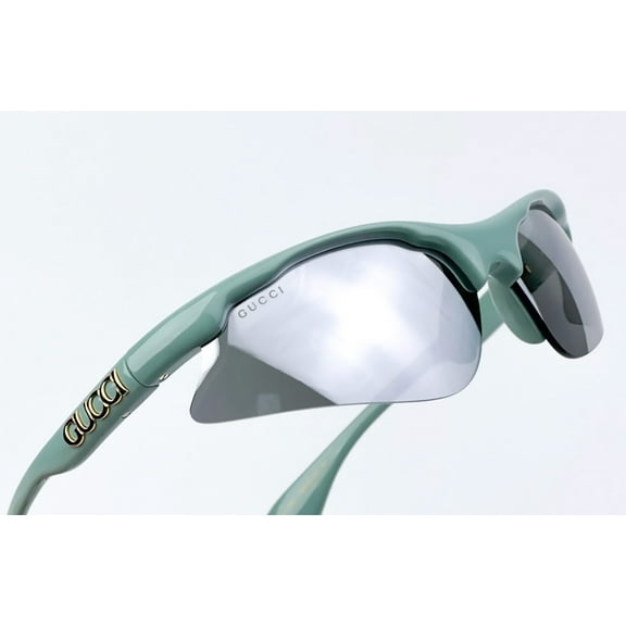 Gucci GG1774S 005 70mm Geometric Sunglasses Women's Shiny Mineral Green